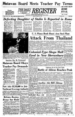 Attack from Thailand WASHINGTON (AP) - Offi- Against Communist Infiltration Deferred to Thai Objections