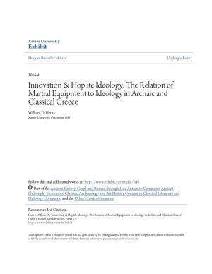 Innovation & Hoplite Ideology
