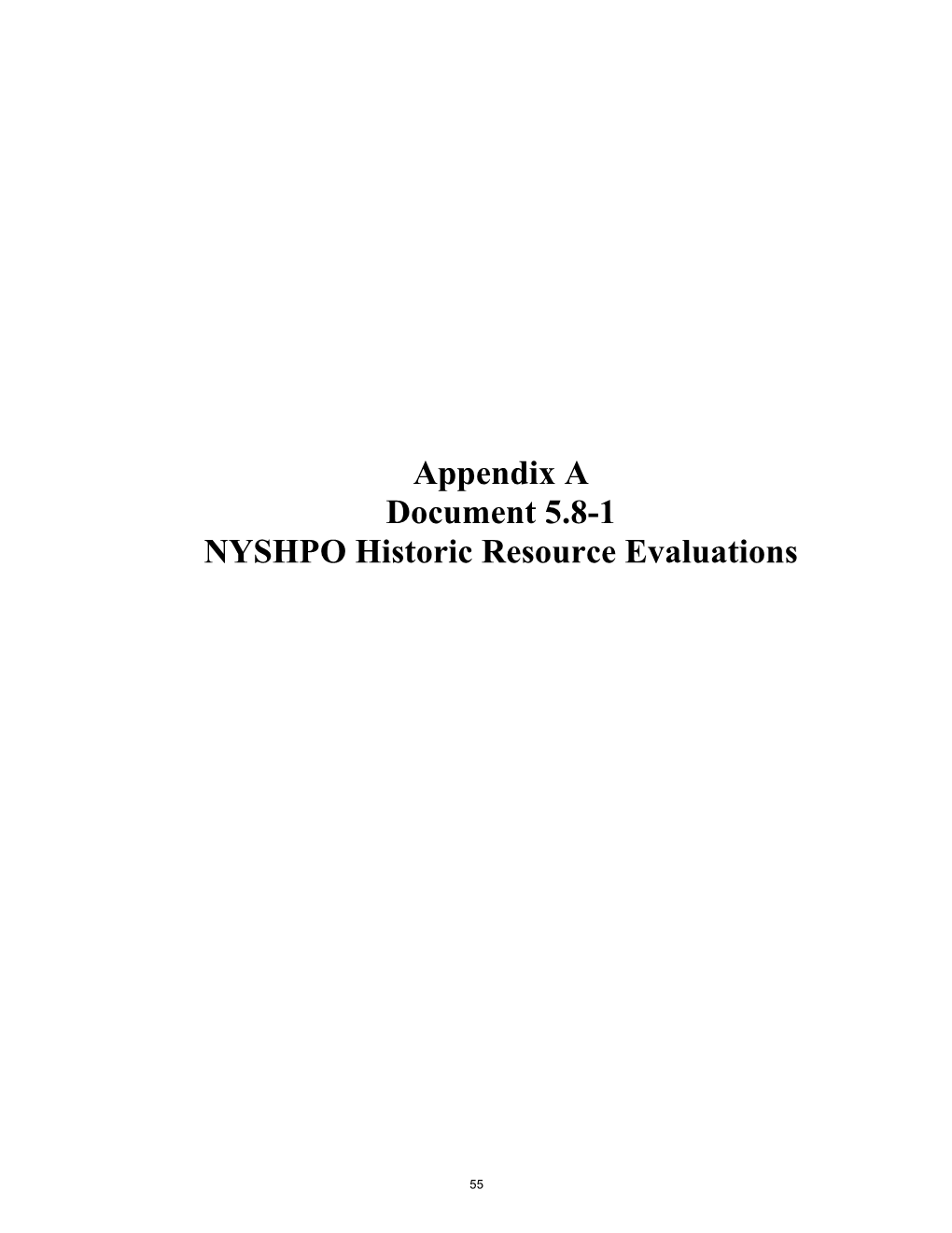 Appendix a Document 5.8-1 NYSHPO Historic Resource Evaluations