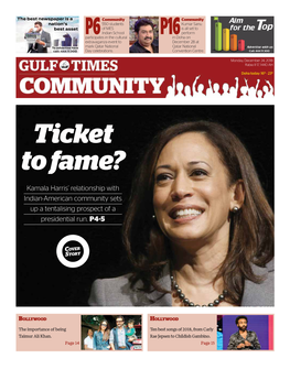 Kamala Harris' Relationship with Indian-American Community Sets up a Tentalising Prospect of a Presidential Run. P4-5