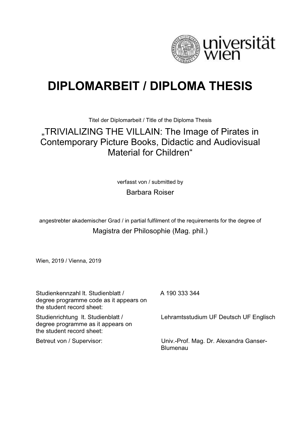 Diplomarbeit / Diploma Thesis