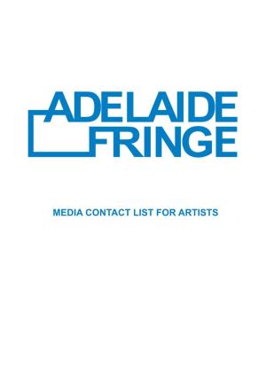 Media Contact List for Artists Contents