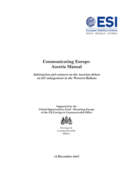 Communicating Europe: Austria Manual