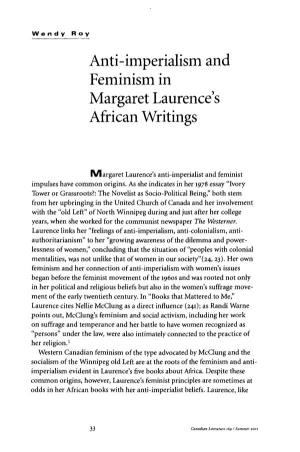 Anti-Imperialism and Feminism in Margaret Laurence's African Writings