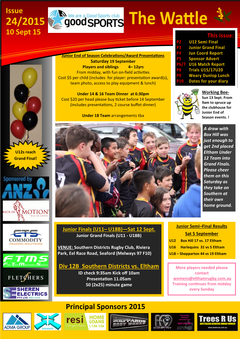 Issue 10 Sept 15 Principal Sponsors 2015