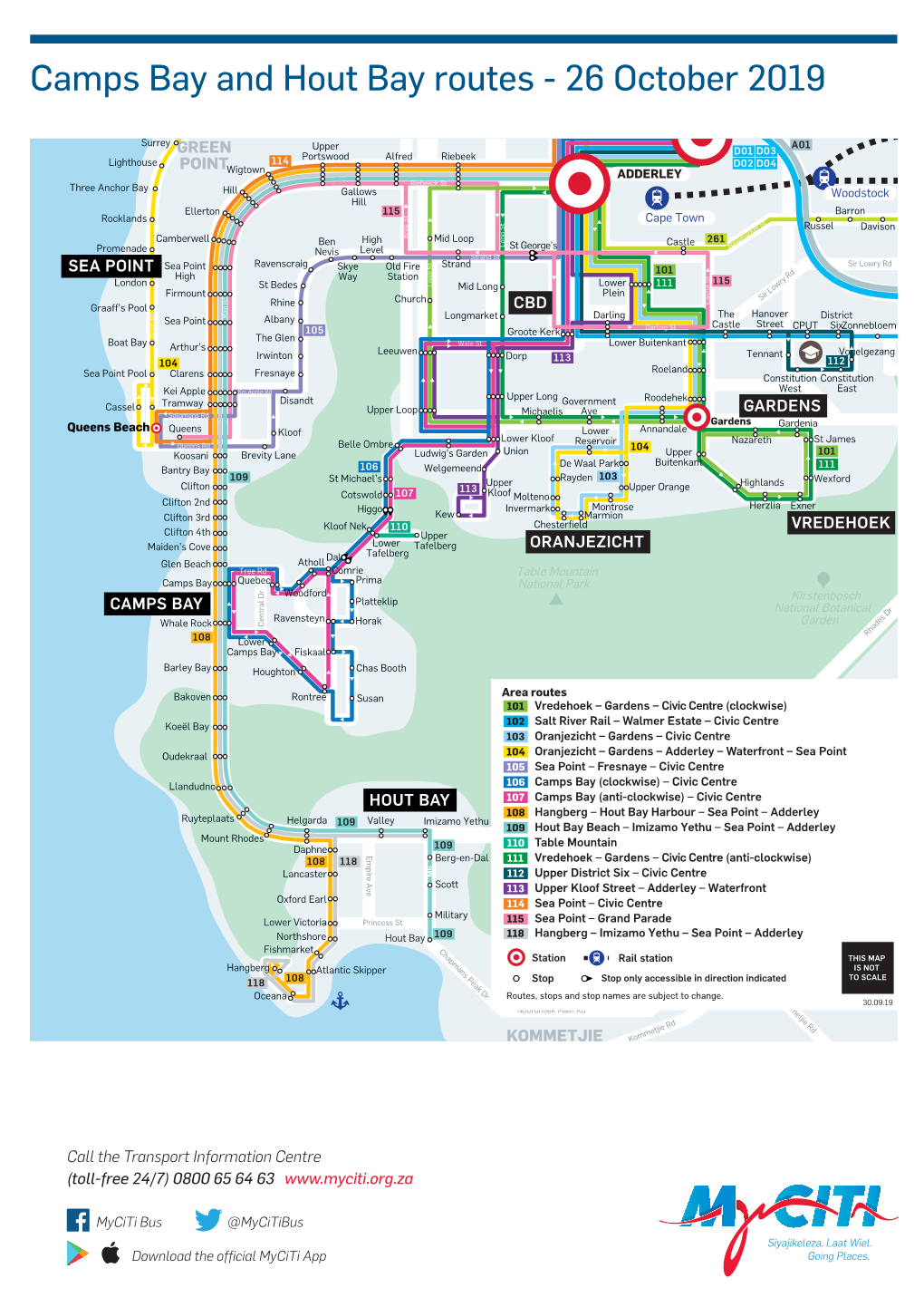 Camps Bay and Hout Bay Routes 26 October 2019