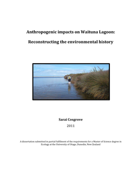 Anthropogenic Impacts on Waituna Lagoon: Reconstructing The