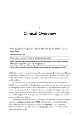 Postpartum Depression Clinical Overview