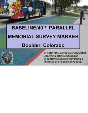 Baseline/40Th Parallel Memorial Survey Marker