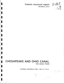 Historic Structure Report, Historical Data: the Canal Prism, Including