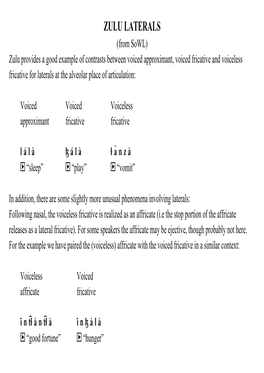 Zulu Laterals