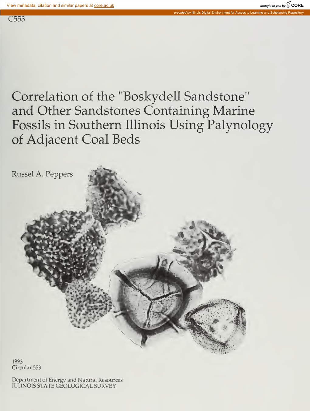 And Other Sandstones Containing Marine Fossils in Southern Illinois Using Palynology of Adjacent Coal Beds