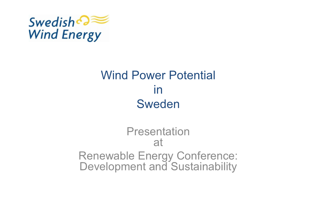 Wind Energy Market in Sweden