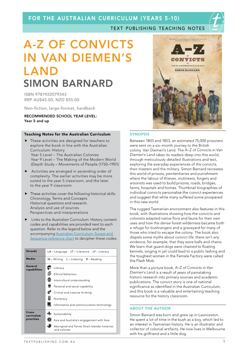 A-Z of Convicts in Van Diemen's Land