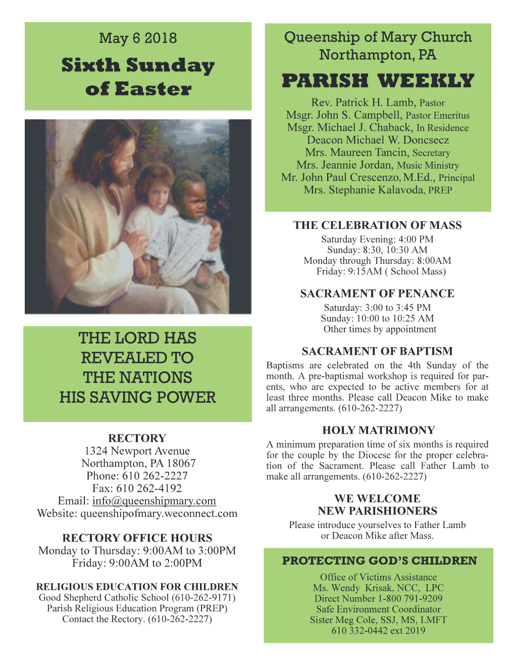 Sixth Sunday of Easter PARISH WEEKLY Rev