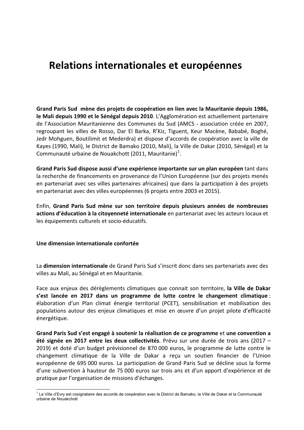 Relations Internationales Et Européennes