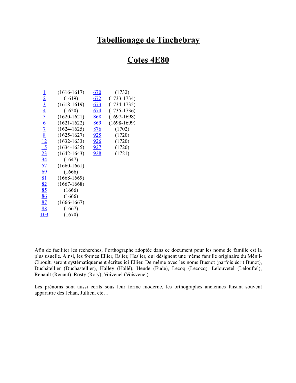 Tabellionage De Tinchebray Cotes 4E80