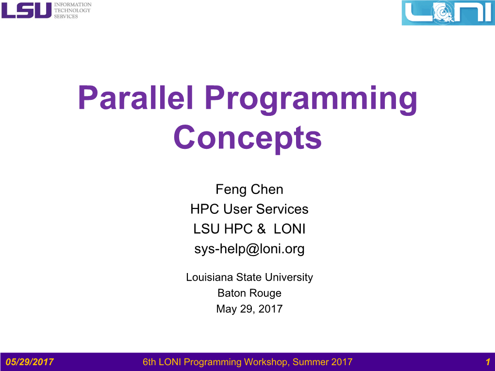 Parallel Programming Concepts
