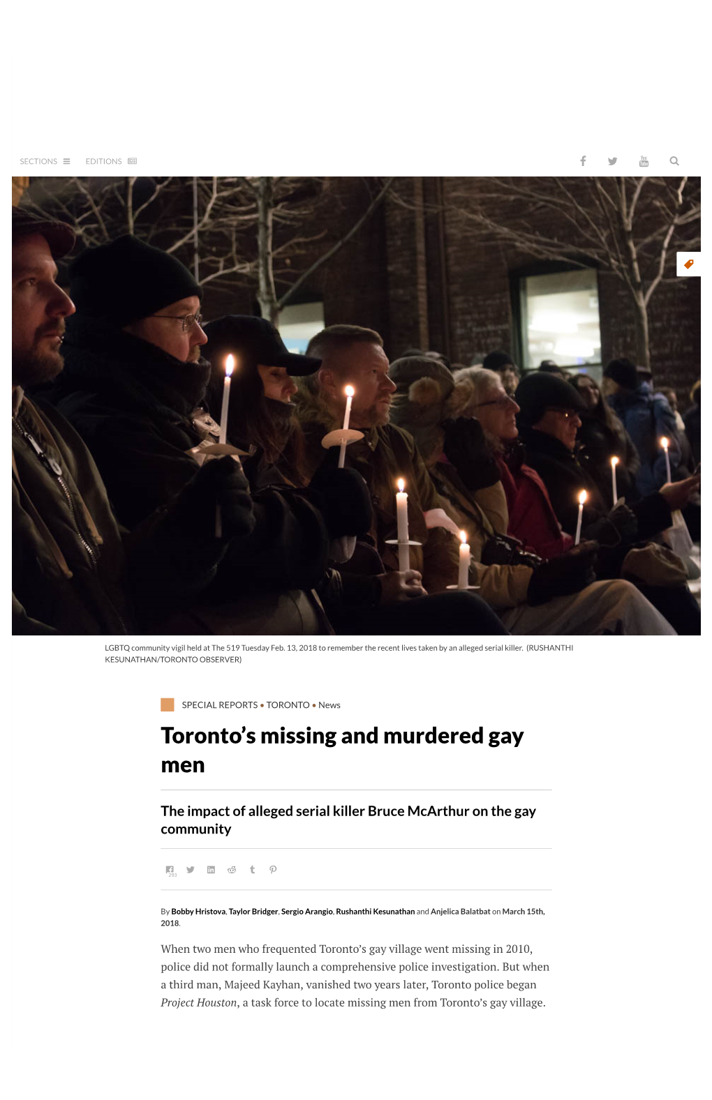 Toronto's Missing and Murdered Gay