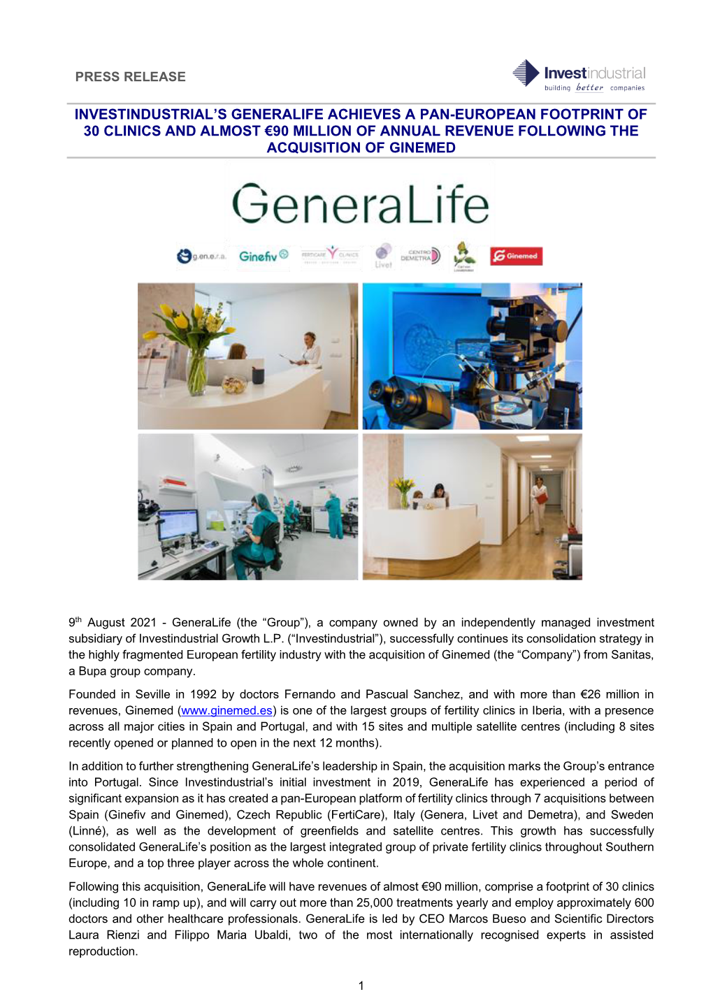 Generalife Acquires Ginemed