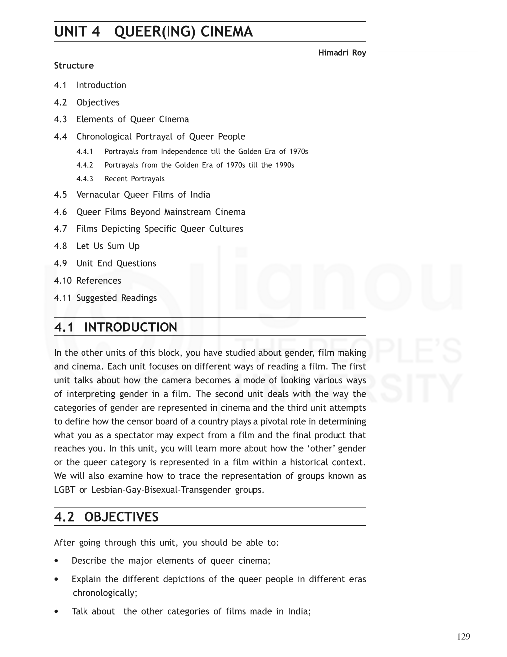 UNIT 4 QUEER(ING) CINEMA and Critical Analysis