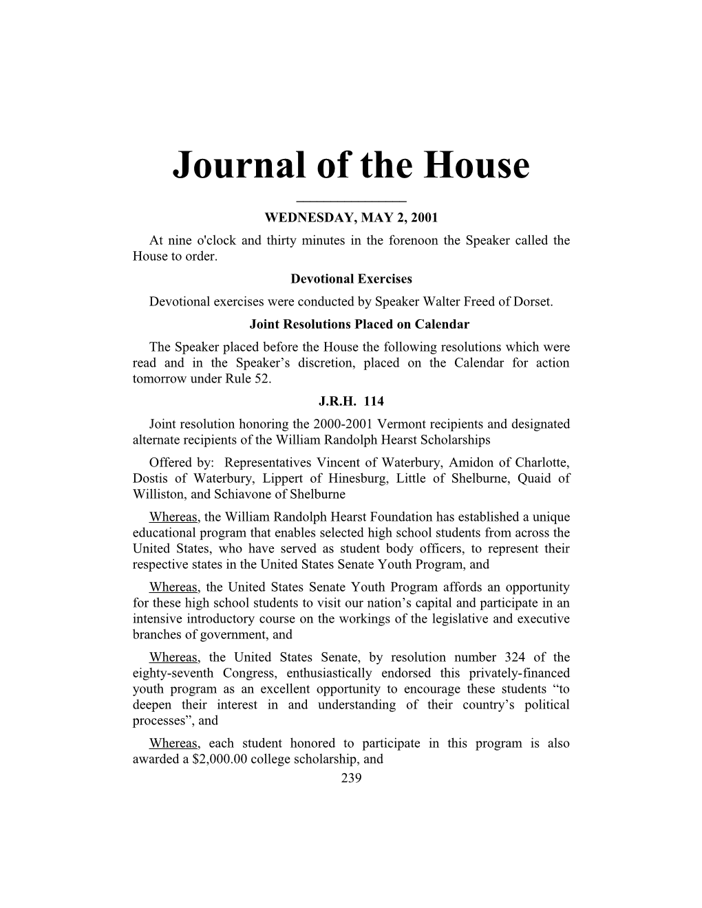 Journal of the House s6