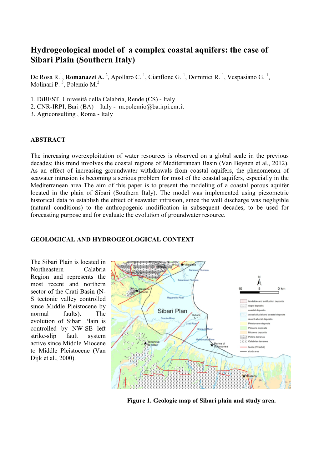 Hydrogeological Model of a Complex Coastal Aquifers: the Case of Sibari Plain (Southern Italy)