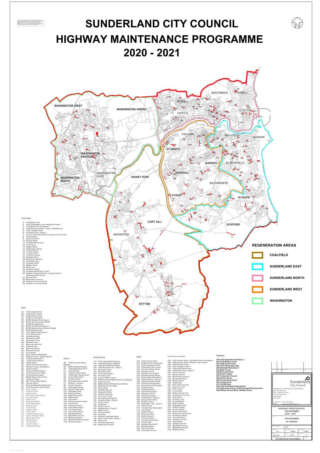Sunderland City Council Highway Maintenance Programme 2020 - 2021