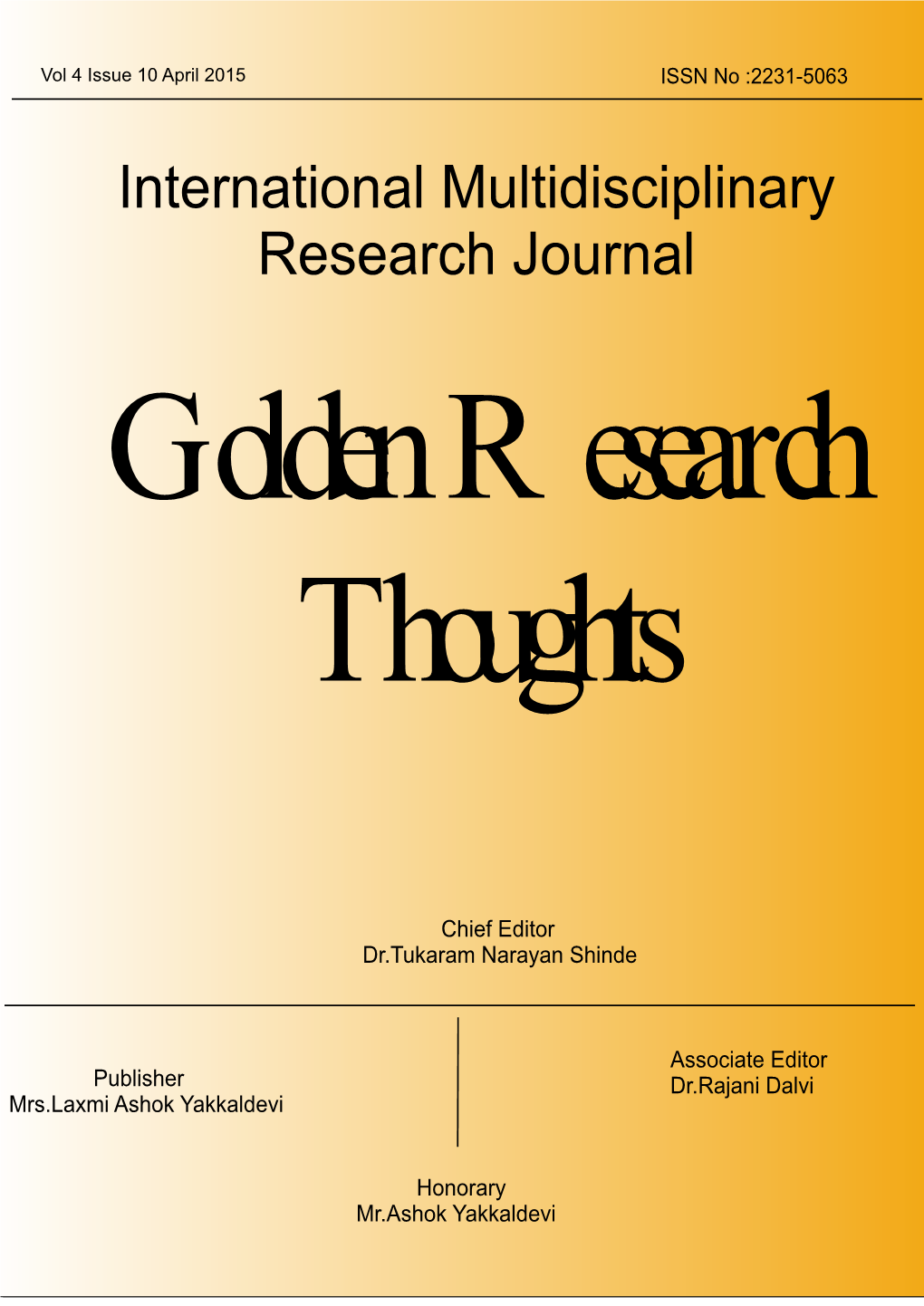 International Multidisciplinary Research Journal