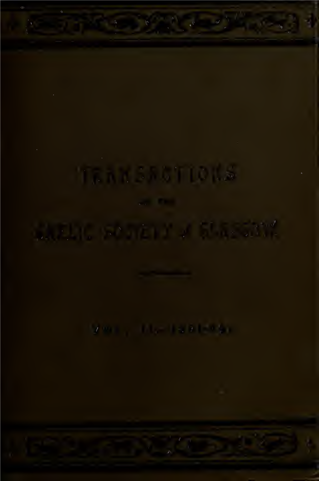 Transactions of the Gaelic Society of Glasgow