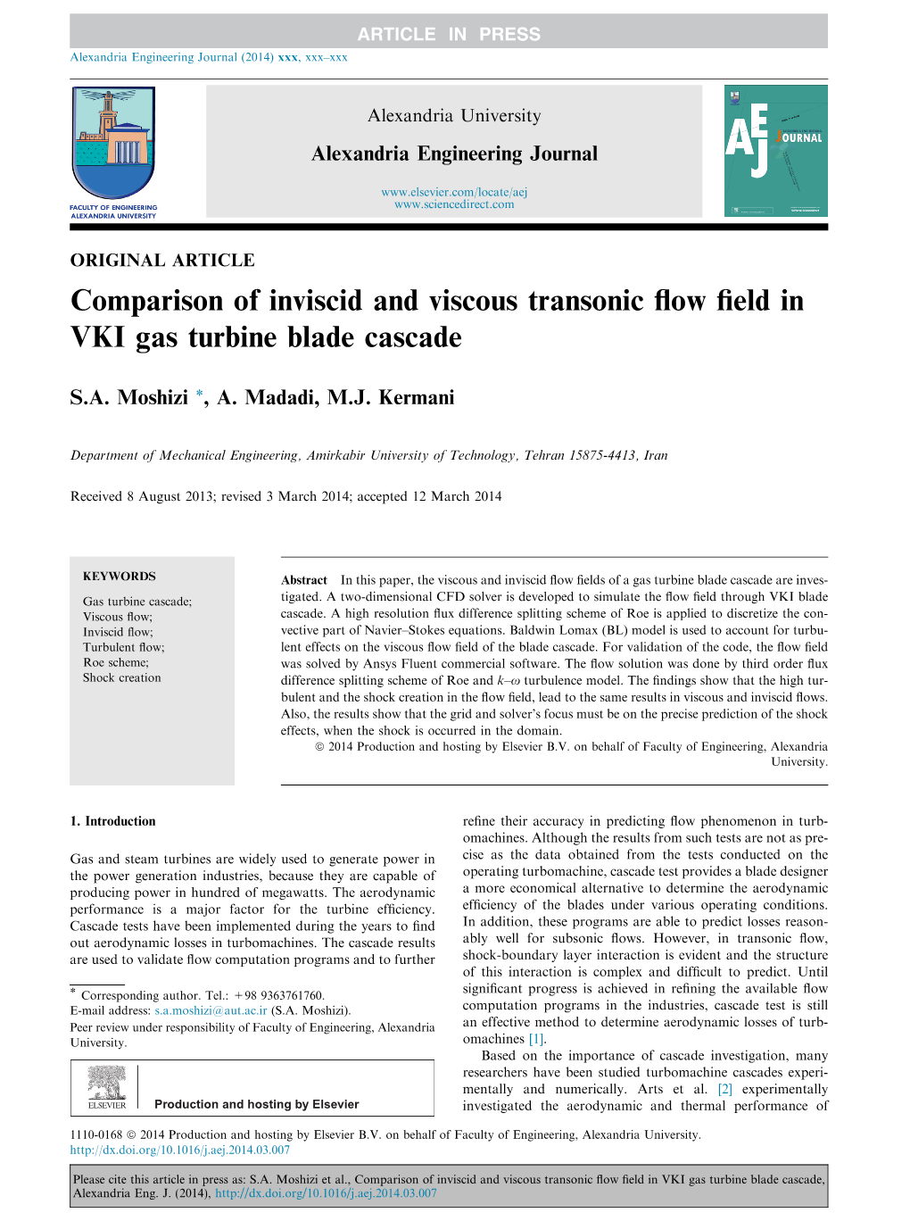 Comparison of Inviscid and Viscous Transonic Flow Field in VKI Gas