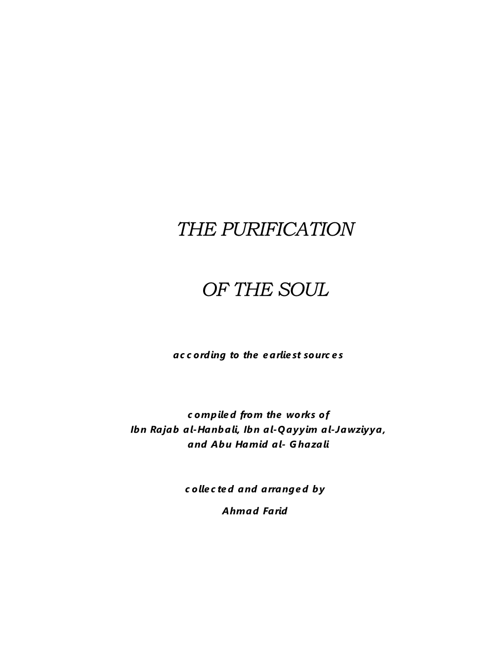 The Purification of the Soul