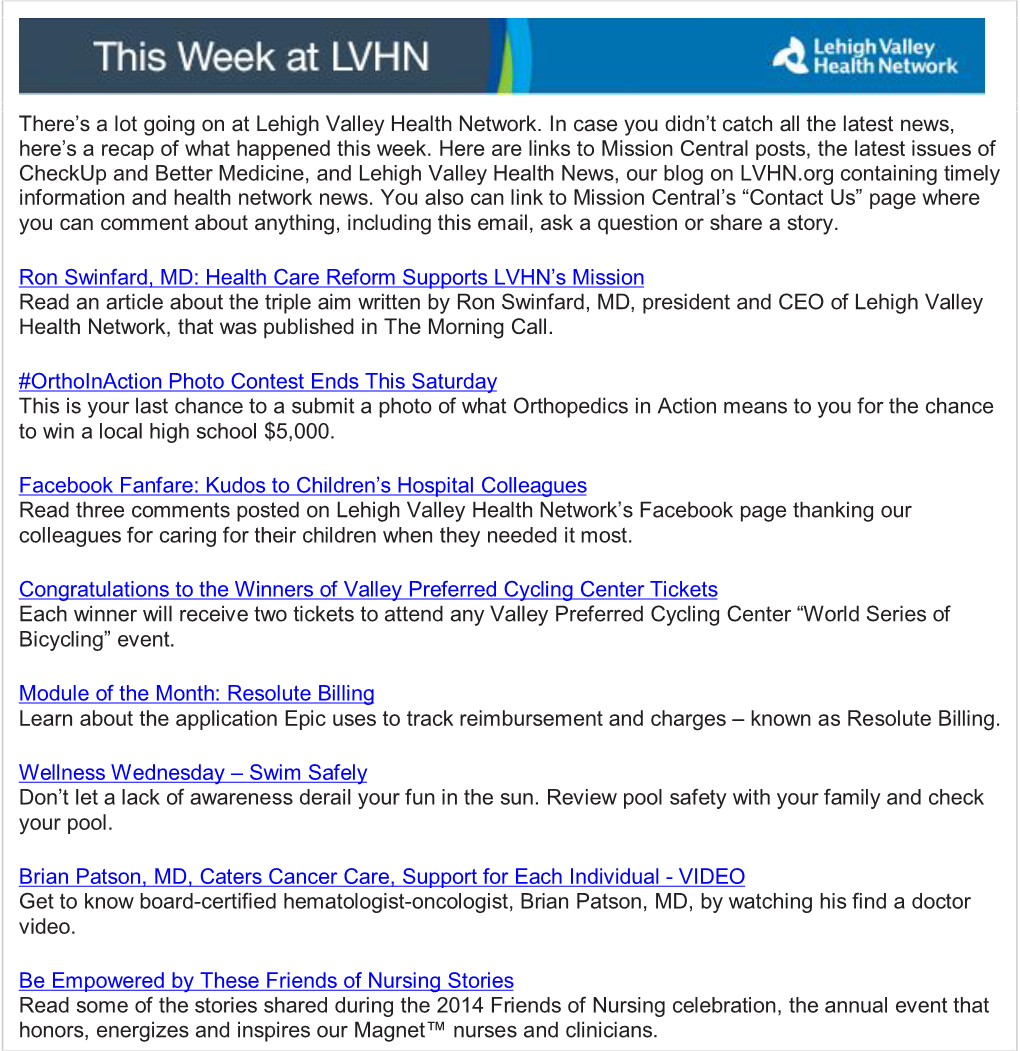 This Week at LVHN