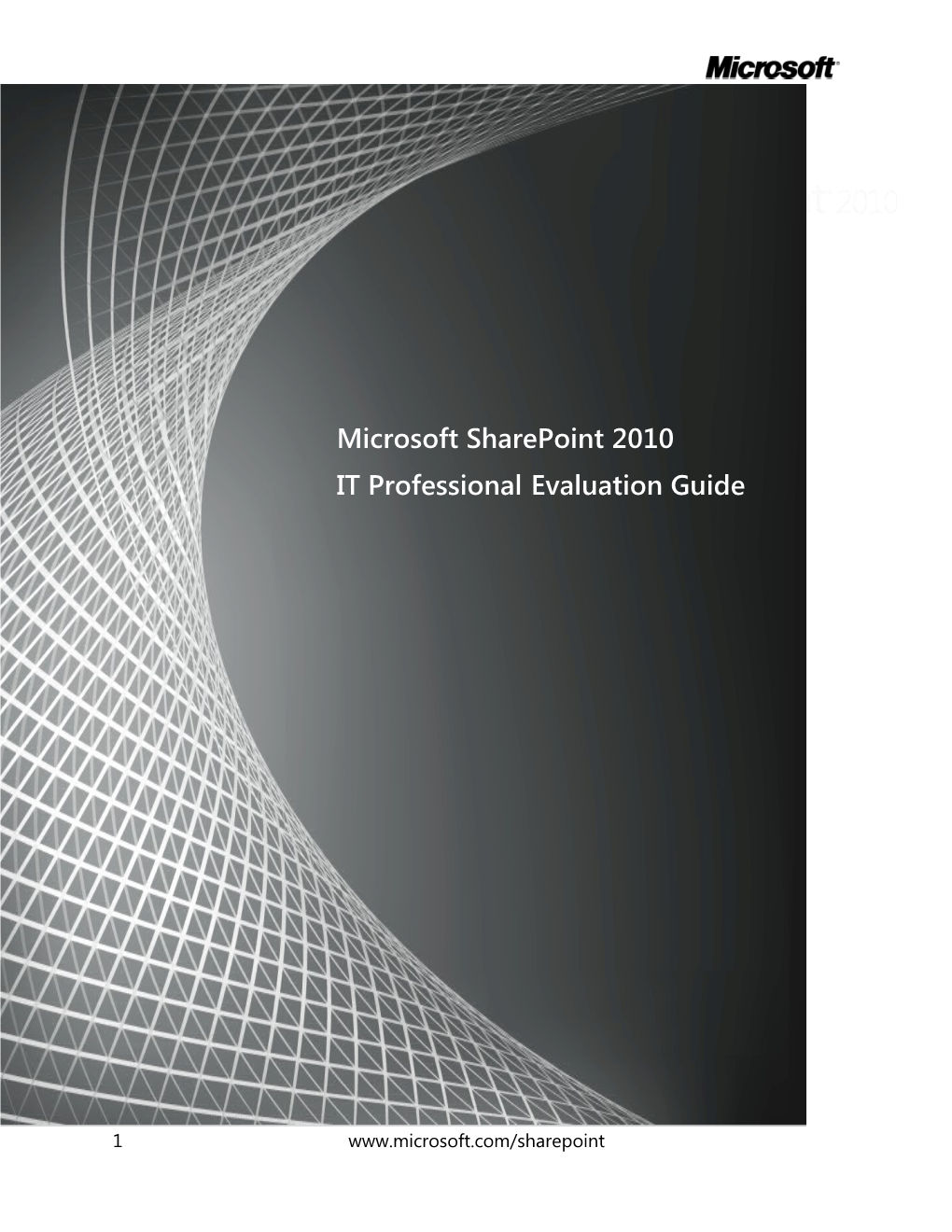 Microsoft Sharepoint 2010 IT Professional Evaluation Guide