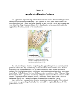 Chapter 40. Appalachian Planation Surfaces