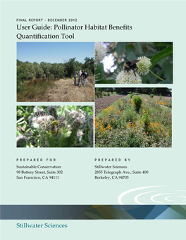 User Guide: Pollinator Habitat Benefits Quantification Tool