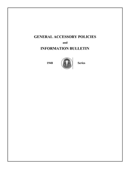 1948 Hudson General Accessory Policies and Info Bulletins