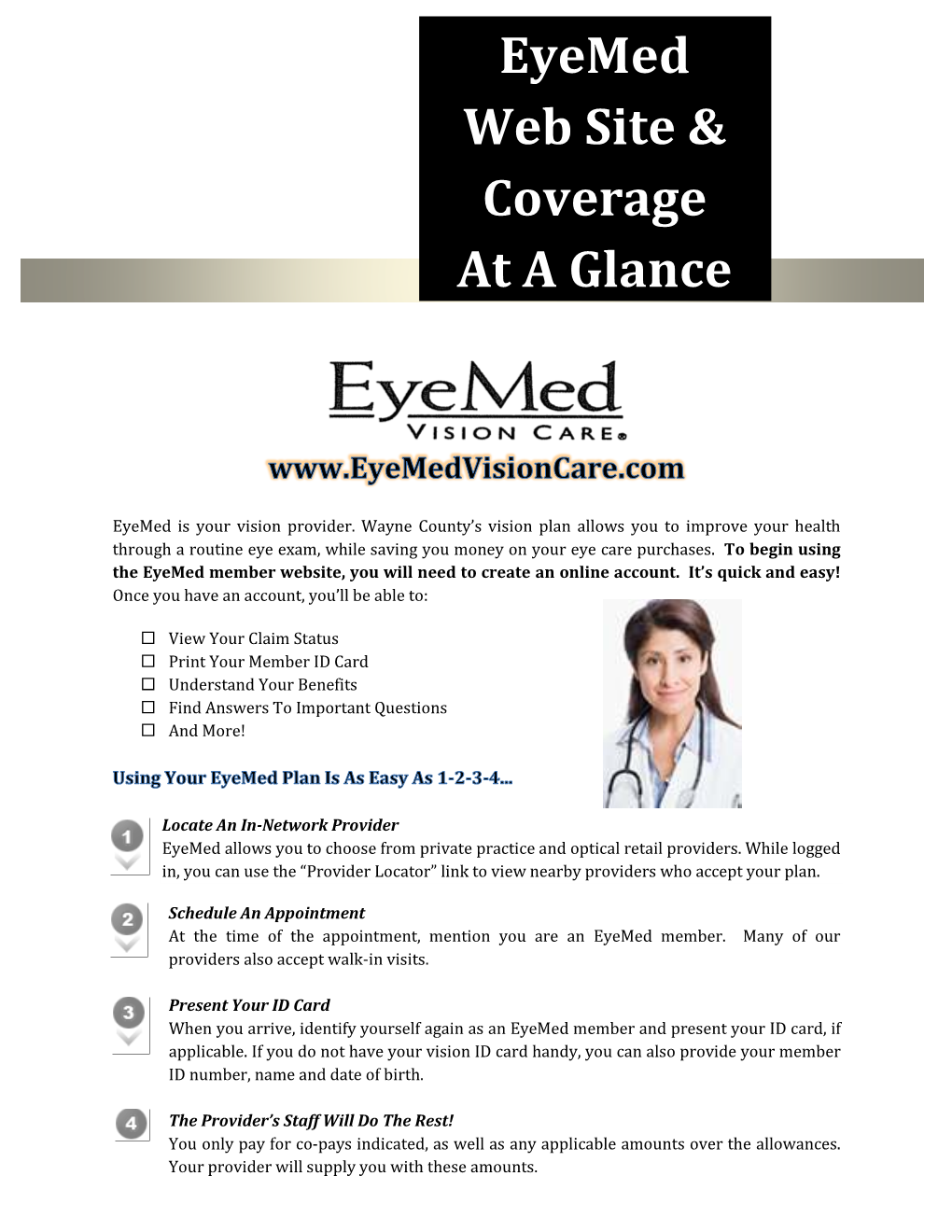 Eyemed Web Site & Coverage at a Glance
