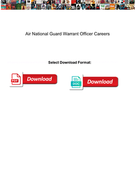 Air National Guard Warrant Officer Careers