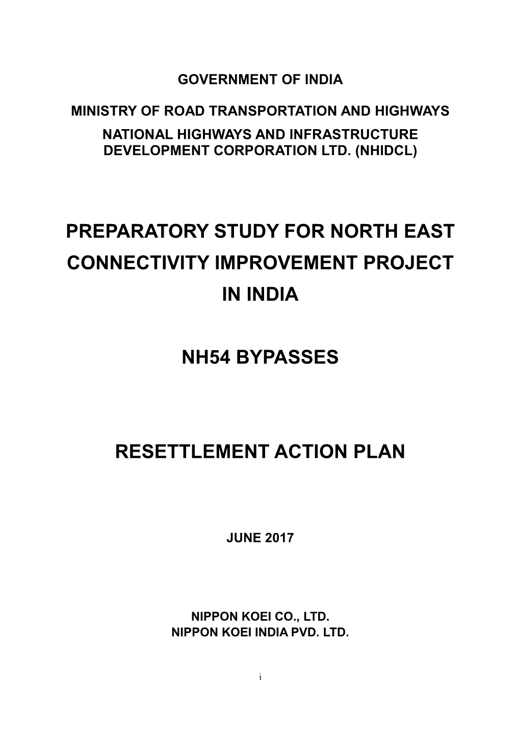 Preparatory Study for North East Connectivity Improvement Project in India