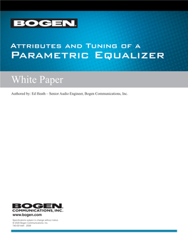 Attributes and Tuning of a Parametric Equalizer