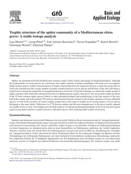 Trophic Structure of the Spider Community of a Mediterranean