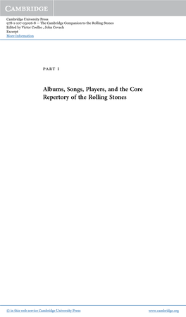 Albums, Songs, Players, and the Core Repertory of the Rolling Stones