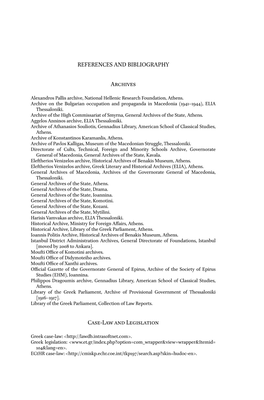 REFERENCES and BIBLIOGRAPHY Archives Case-Law and Legislation
