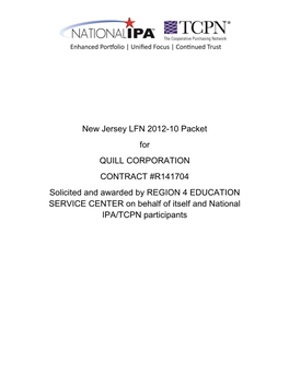 New Jersey LFN 2012-10 Packet for QUILL CORPORATION