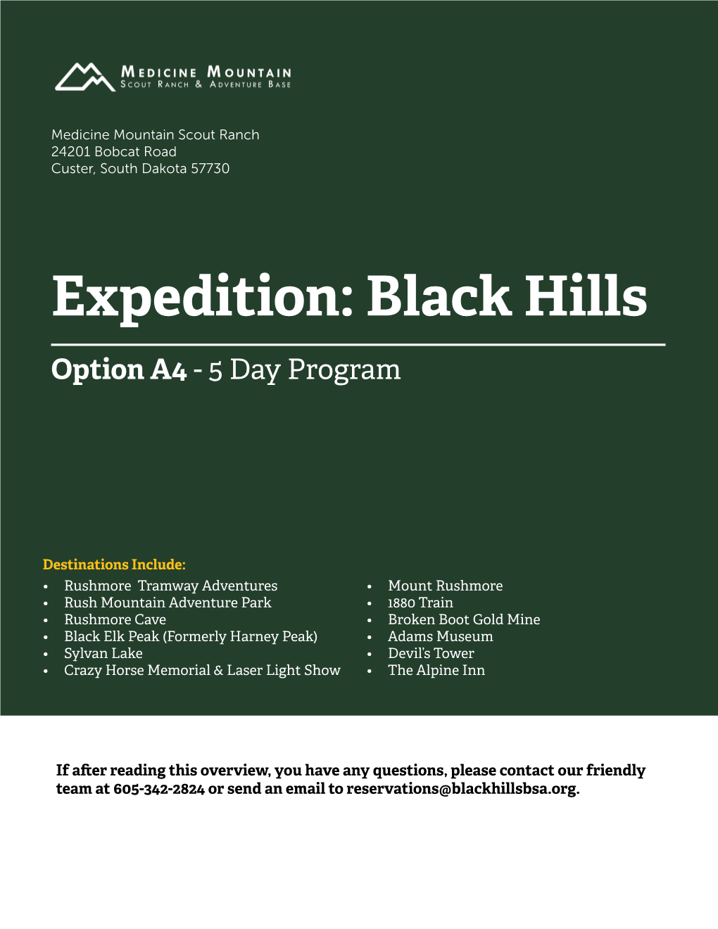 Expedition Black Hills Option A4