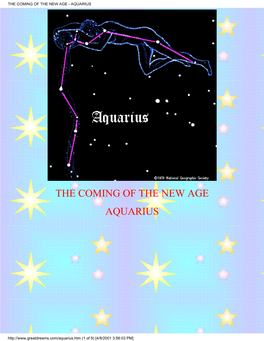 The Coming of the New Age - Aquarius