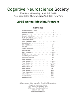 CNS 2016 Program