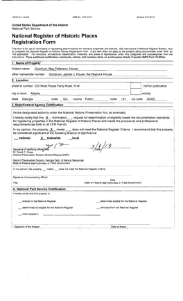 National Register of Historic Places Registration Form for the May Patterson Goodrum House