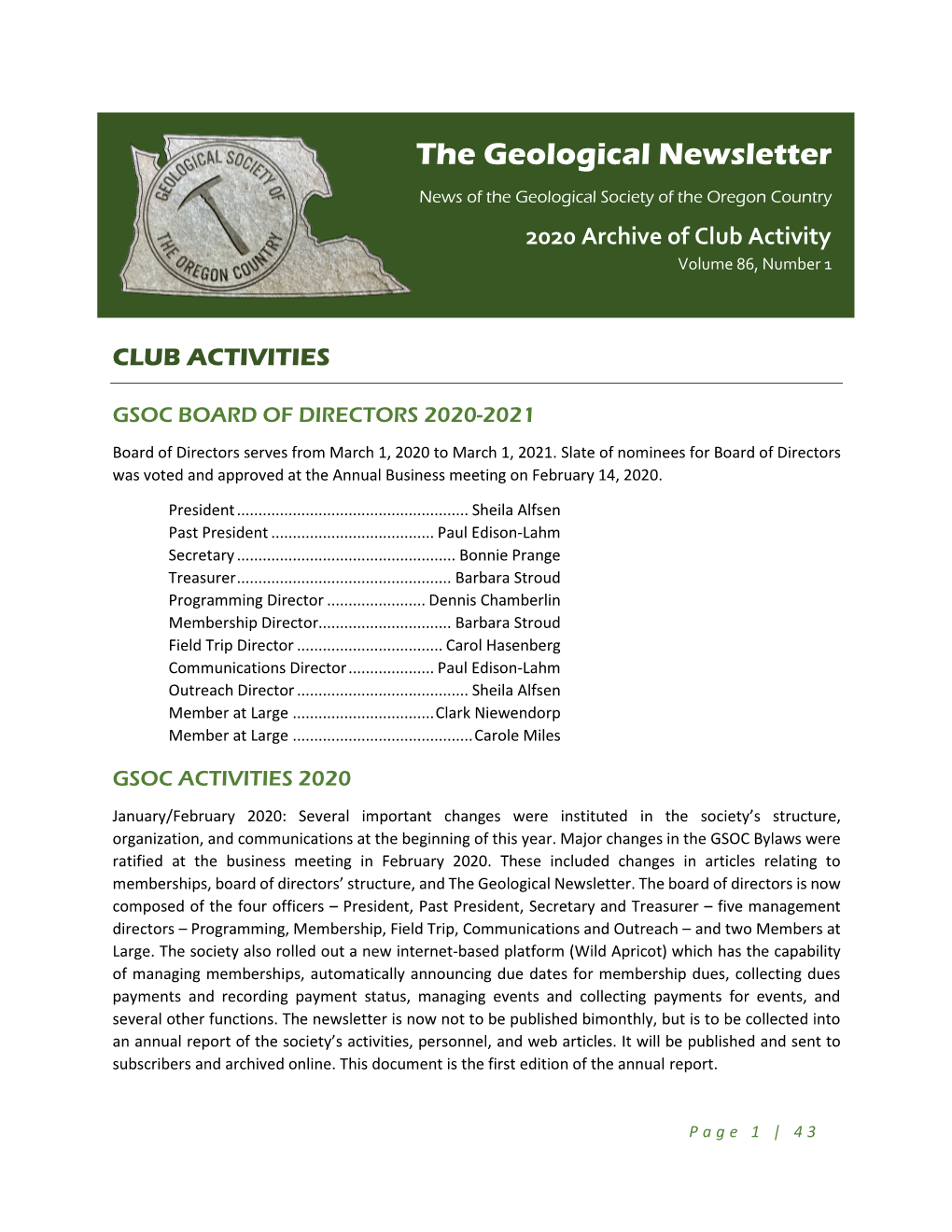 The Geological Newsletter